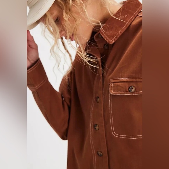 🍂Free People Connor Midi Dress in Brown – Size Medium - Picture 3 of 10